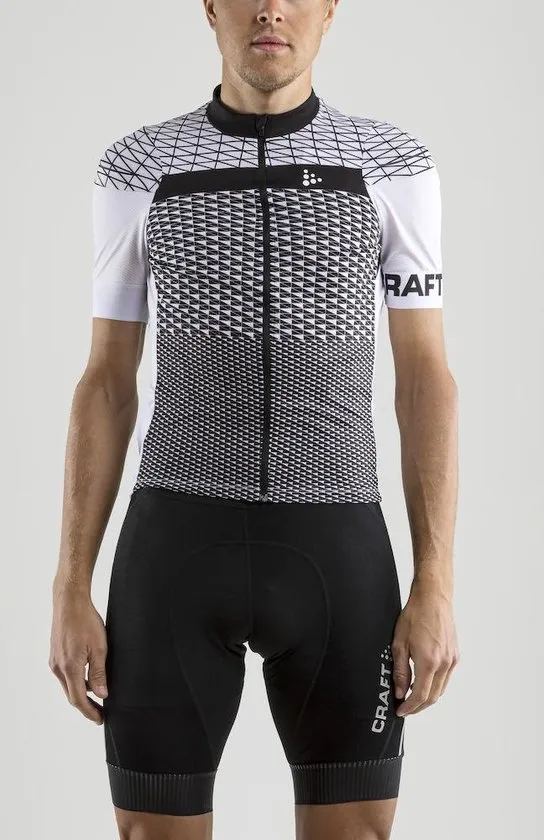 Craft Route Jersey M Fietsshirt Mannen - Wit/Zwart - Maat S