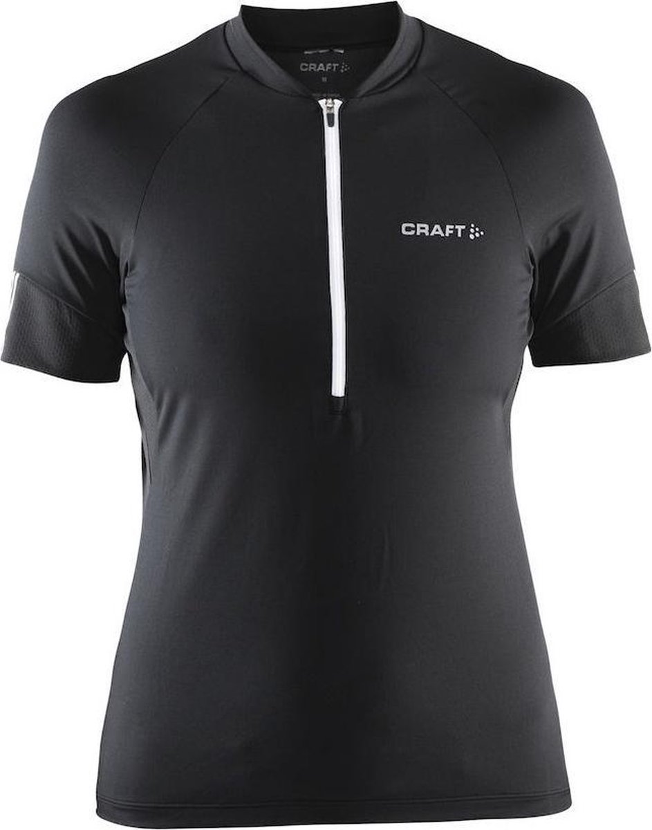 Craft Velo Wielrenshirt - Maat XS - Dames Fietsshirt - Vrouwen - zwart/wit