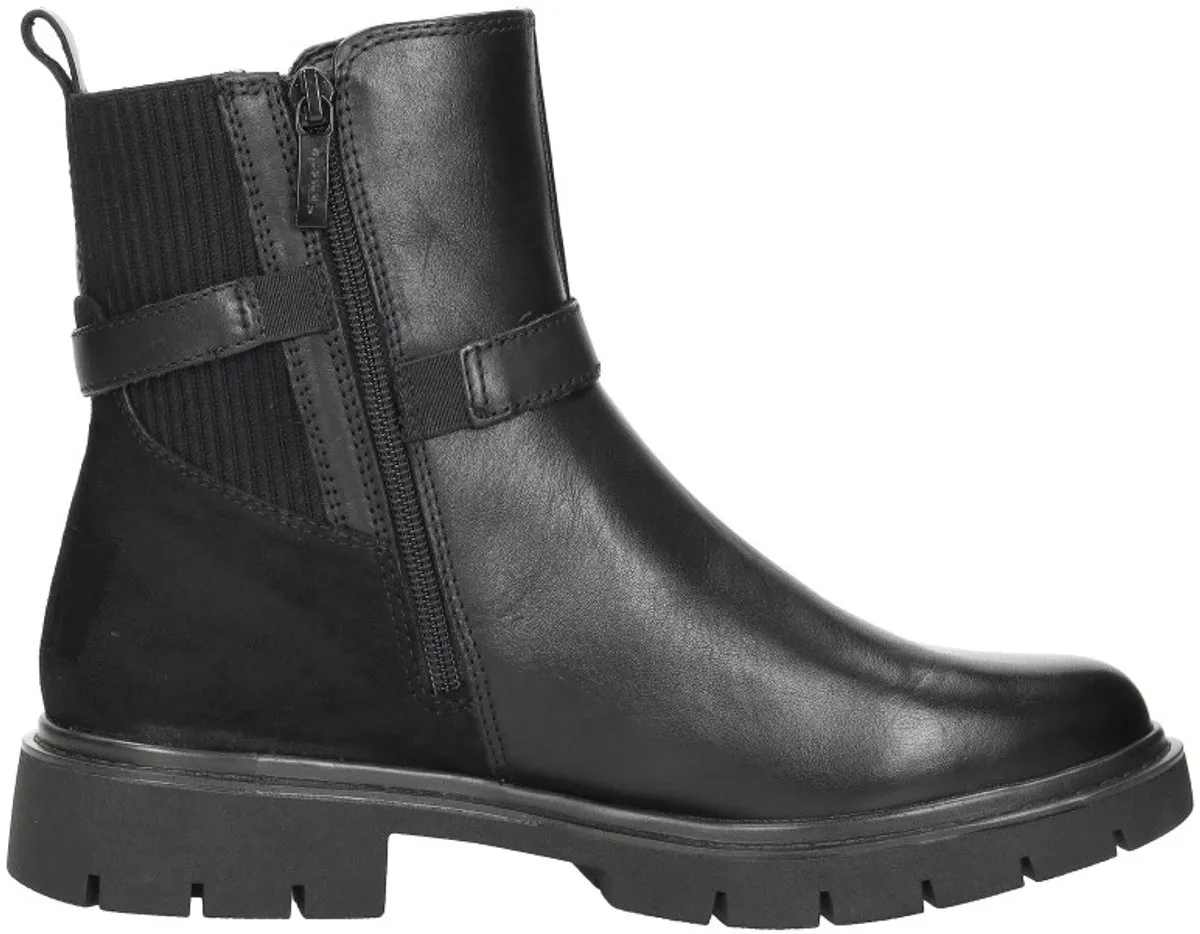 boot, enkellaarzen, rits, zwart, lugzool