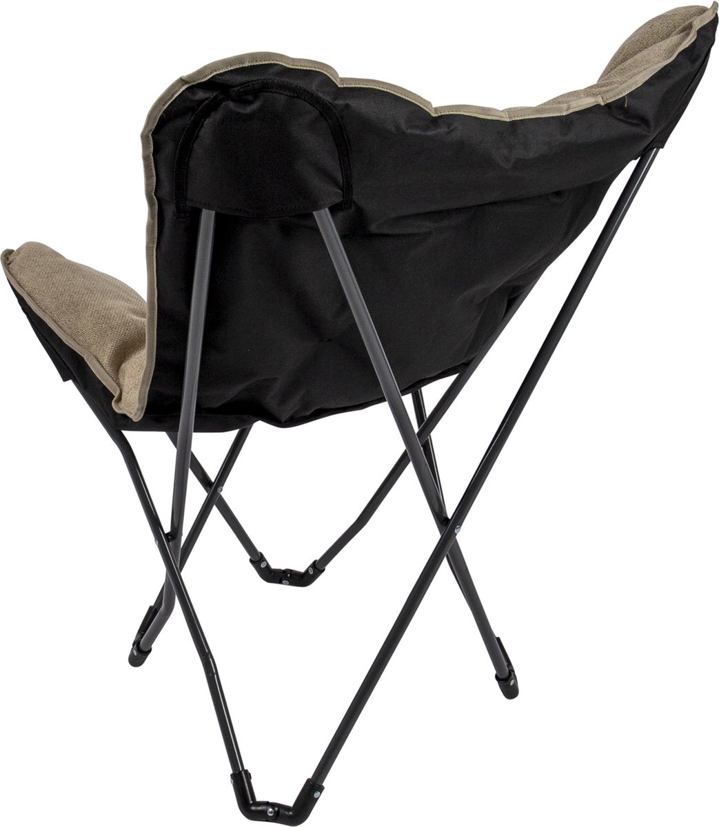 stoel, campingstoel, klapstoel, canvas, zwart