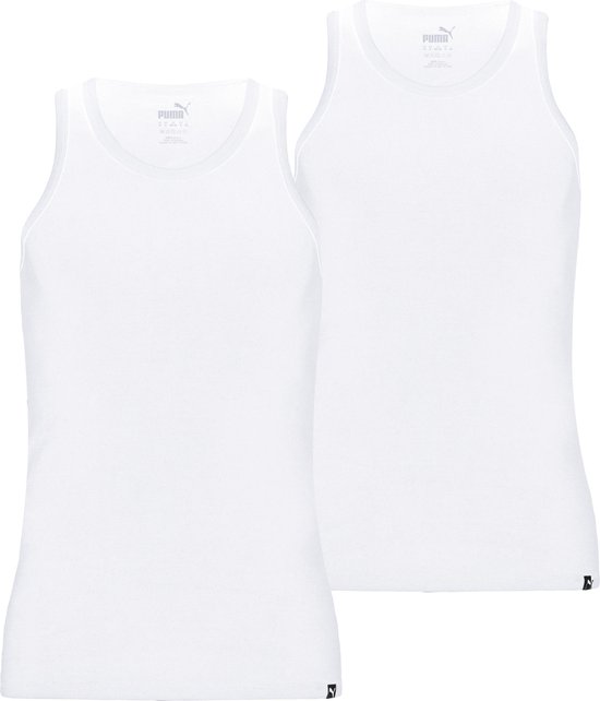 tank top, wit, mouwloos, basisklep, dubbel laag