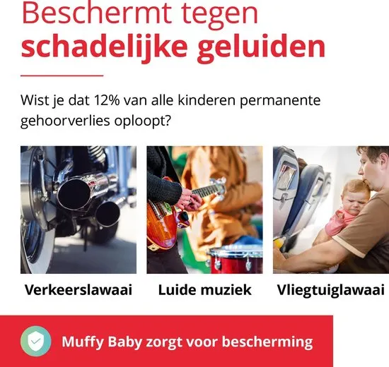 Alpine Muffy Baby Gehoorbescherming - Verstelbaar - SNR 23 dB - Zwart