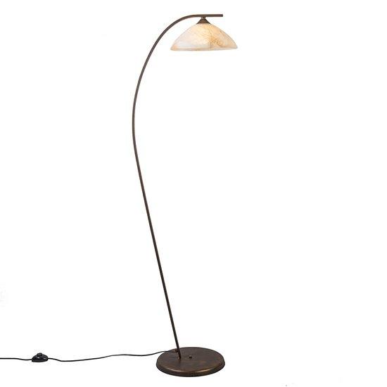 incompleet - QAZQA Scorze 1 - Vloerlamp - 1 Lichts - 47 cm - bruin