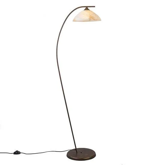 incompleet - QAZQA Scorze 1 - Vloerlamp - 1 Lichts - 47 cm - bruin