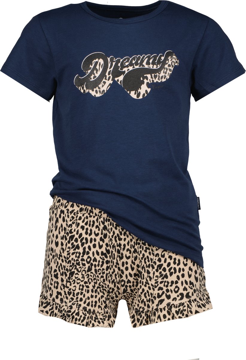 t-shirt, navy, leopard, print, shorts