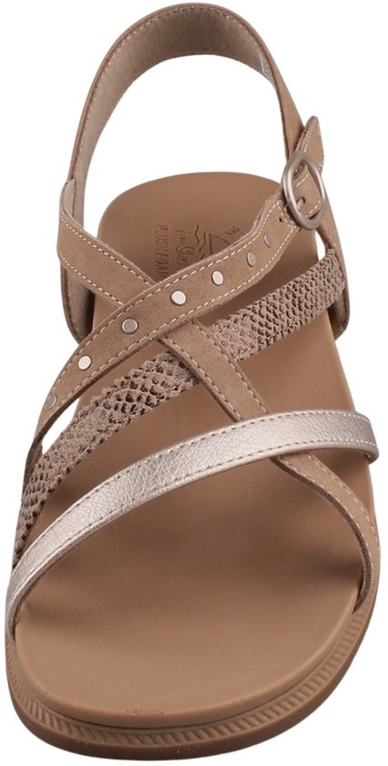 sandalen, sandalen met bandjes, open teen, leren look, nude kleur