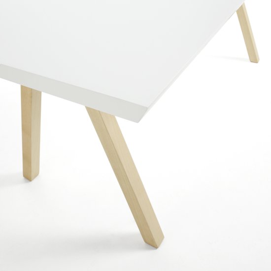 Kave Home Stick - Eetkamertafel - Wit - 80 x 90 cm