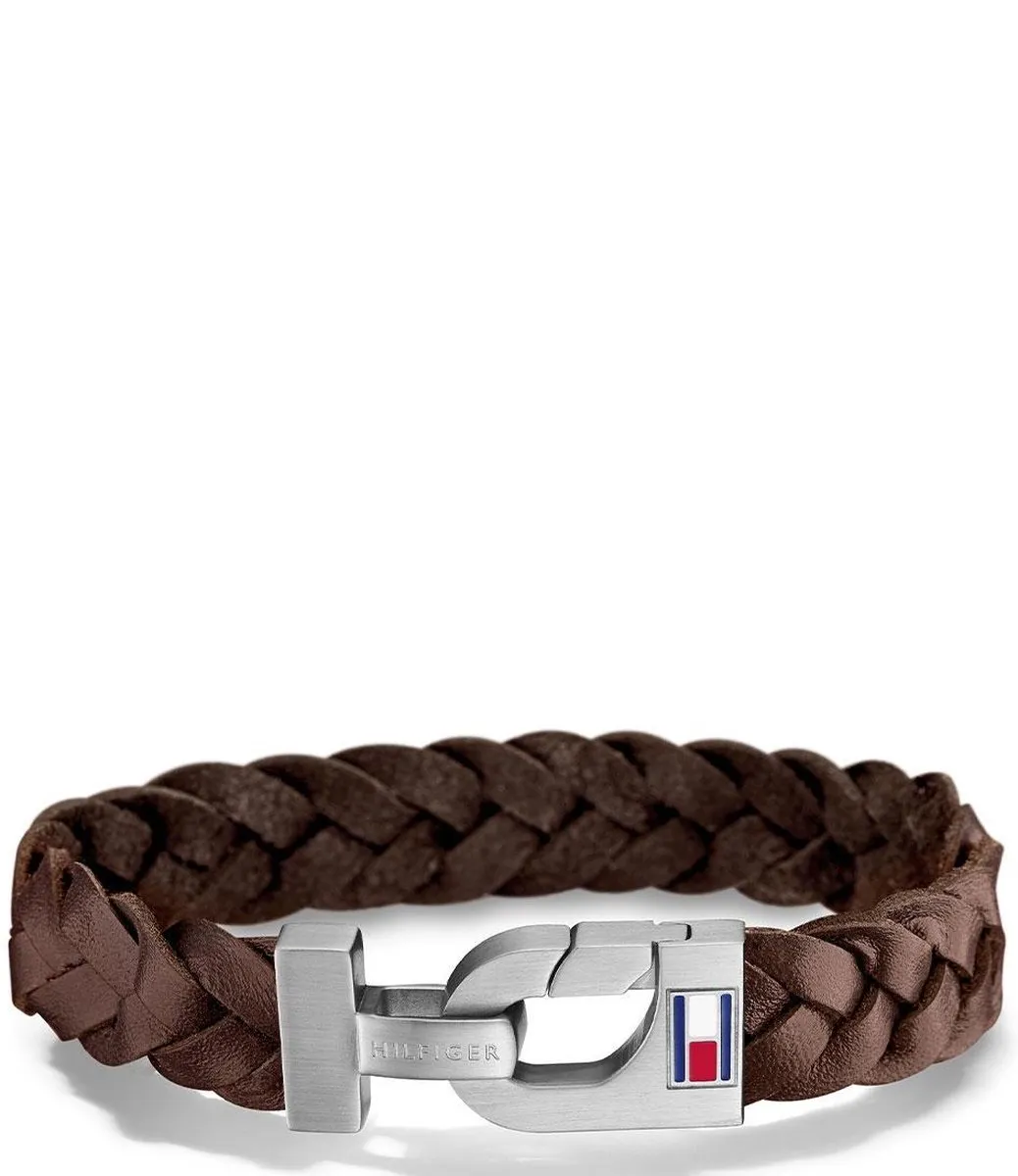 armband, riem, leder, bruin, magnetische gesp