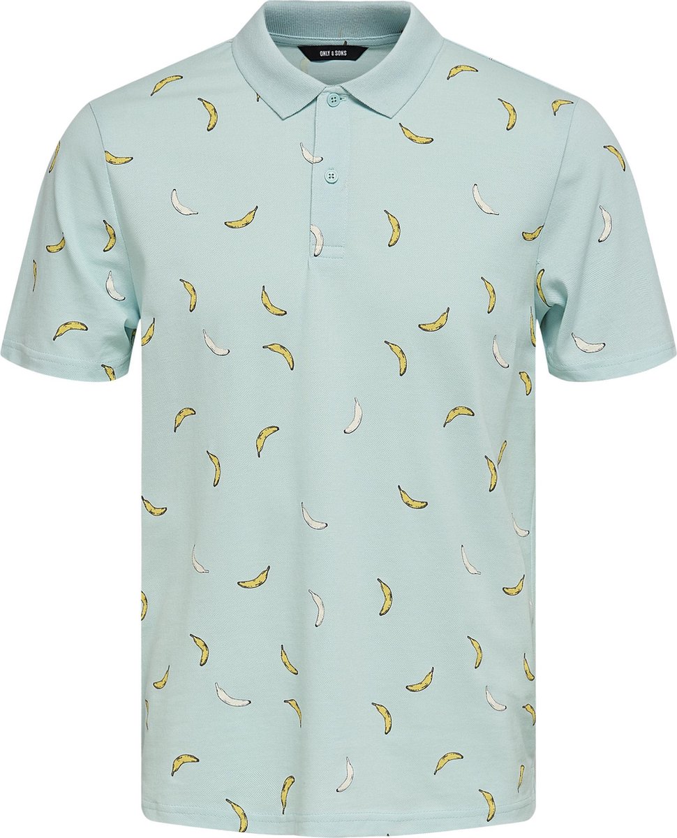 ONLY & SONS - Maat S - ONSMATCH LIFE REG SS AOP POLO Heren Poloshirt