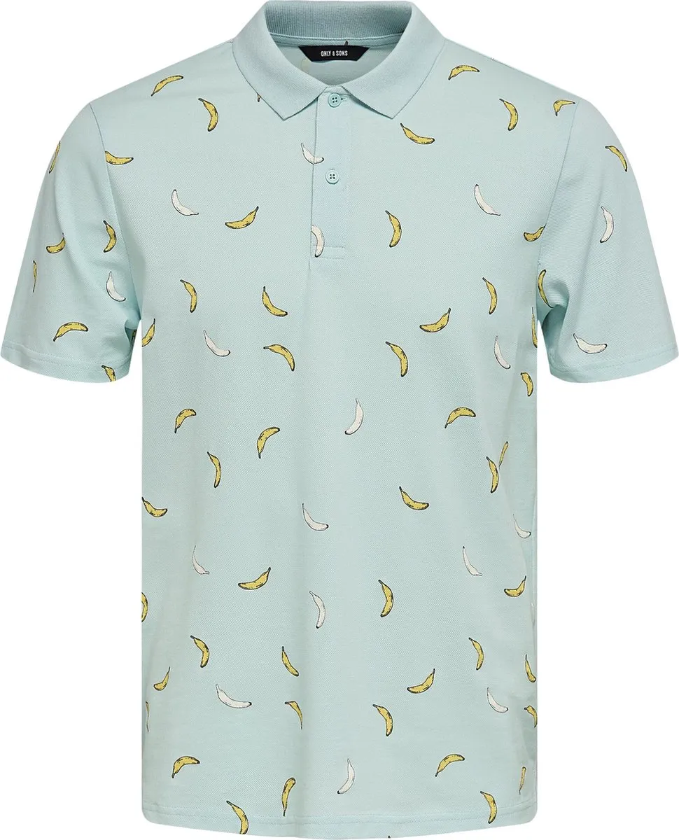 ONLY & SONS - Maat S - ONSMATCH LIFE REG SS AOP POLO Heren Poloshirt