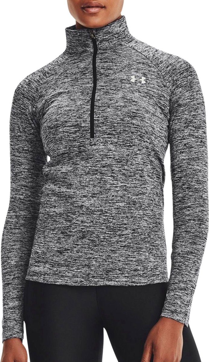 gym top, langarm, rivierkraag, gemarmerde stof, Under Armour-logo