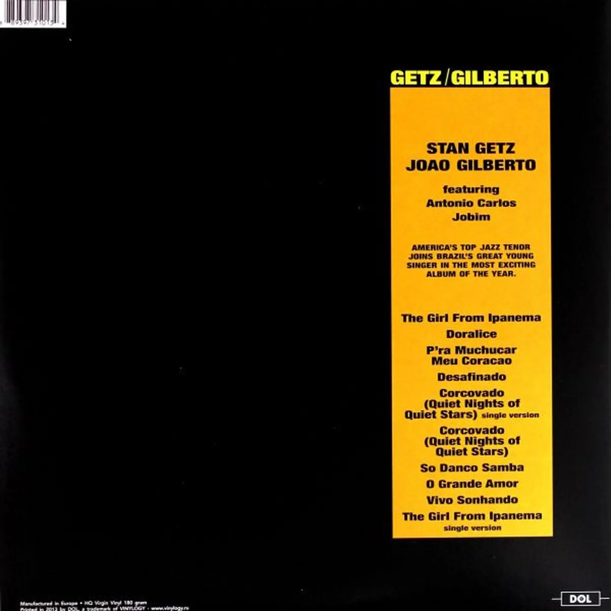 Stan Getz & Joao Gilberto - Getz / Gilberto LP