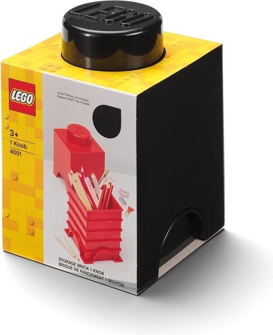 Lego - Opbergbox Brick 1 Vierkant - Polypropyleen - Zwart