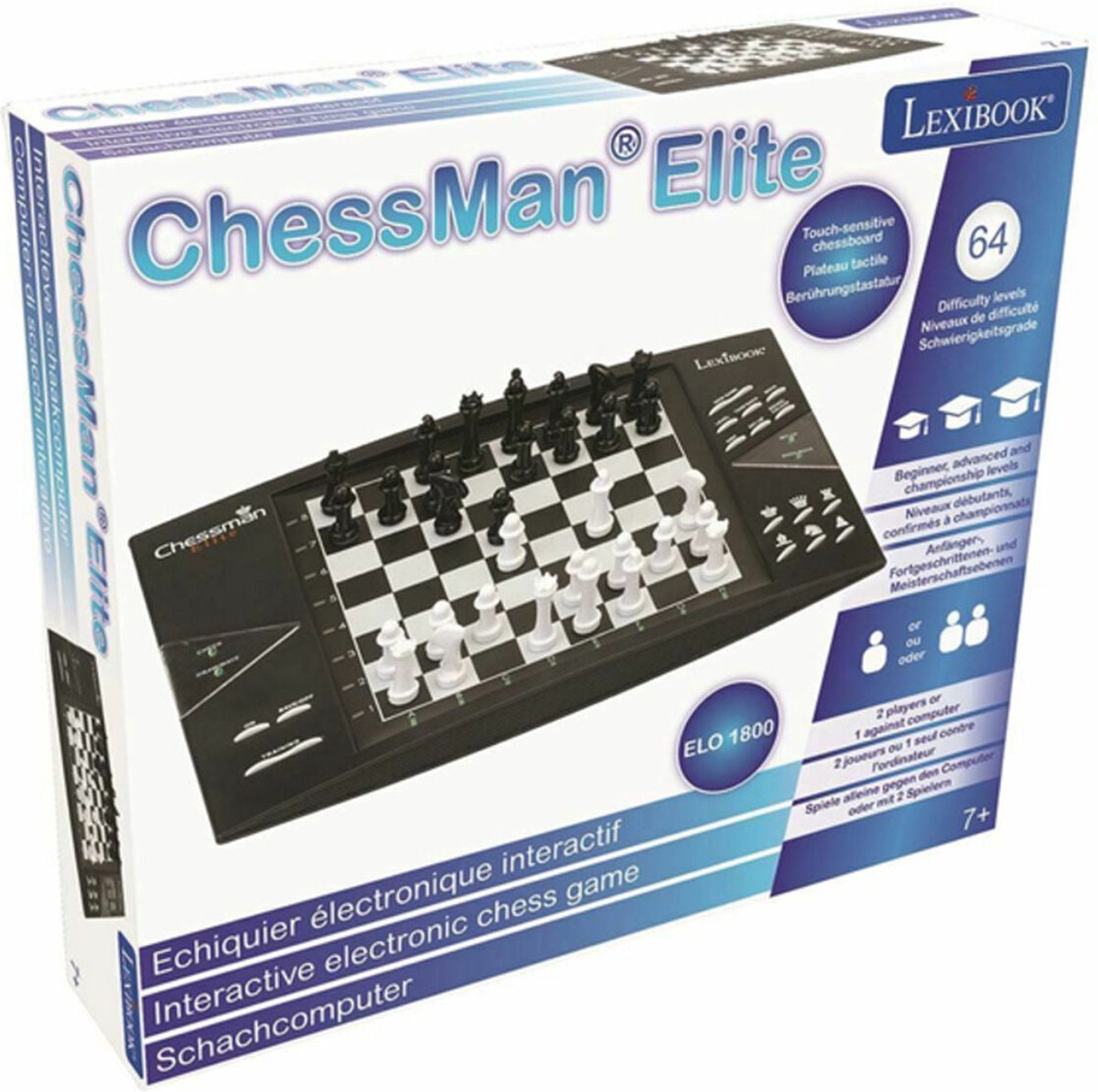 schaken, elektronisch, spelcomputer, bordspel, 64-pions