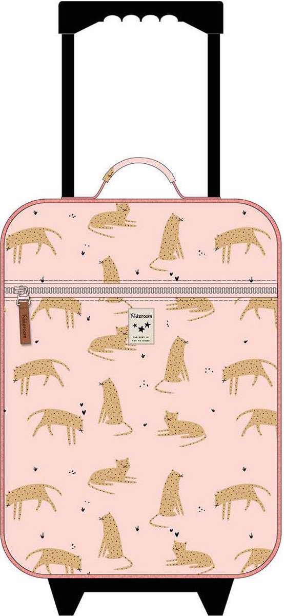 kinderkoffer, koffer, roze, paardjes patroon, handvat