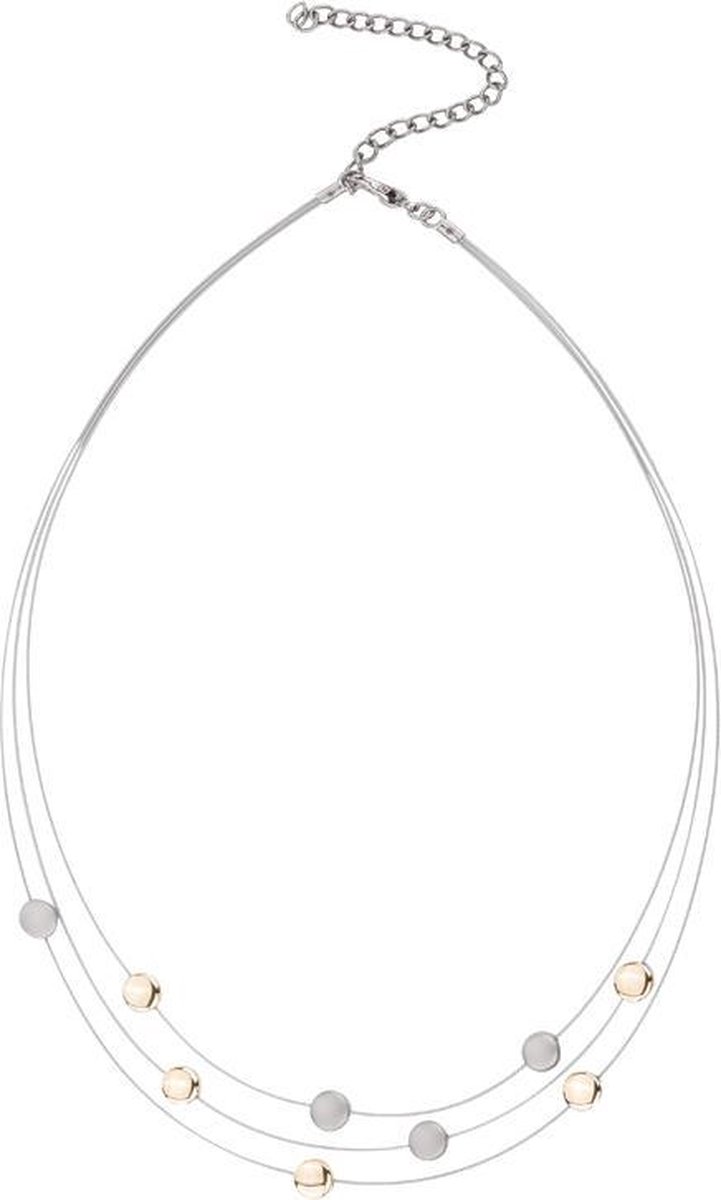 collier, collier, perle, argent, multicouche