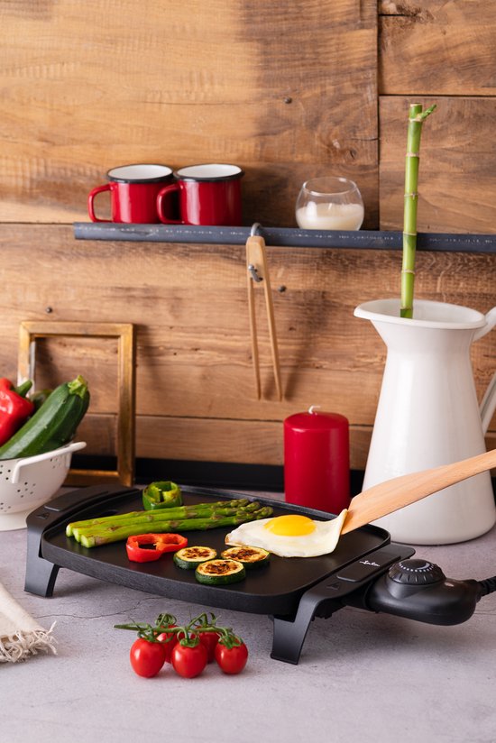 Jata - GR205 - compacte teppanyaki bakplaat - 1000 Watt - voor 2 pers - PFOA vrij - Durastone anti-a