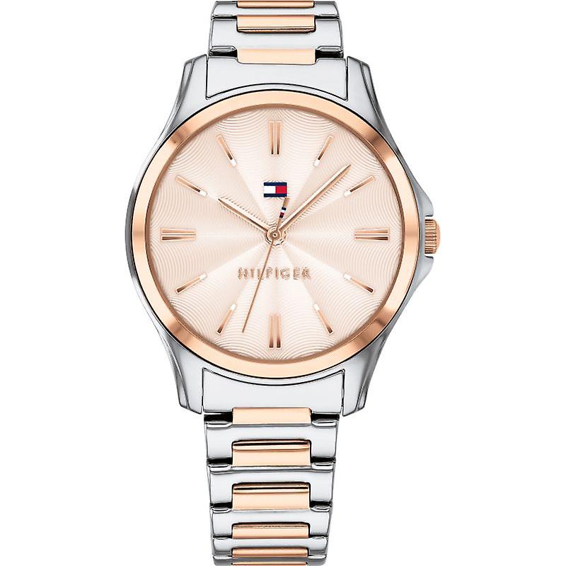 horloge, mouw, roestvrij staal, zakelijk, rosegoud, glanzend