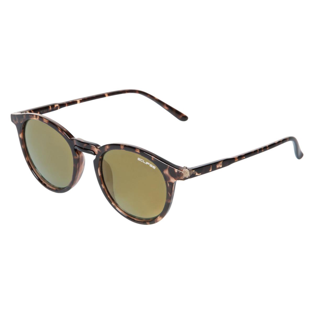 zonnebril, tortoise, rond, kunststof frame, bruin patroon