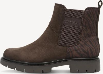 enkellaarzen, Chelsea boot, suede, bruin, elastisch paneel