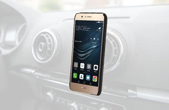 Azuri magnetische backcover met magnetic autohouder- zwart - voor Huawei P9 Lite