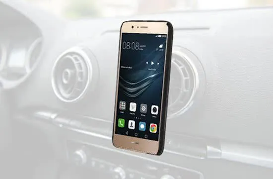 Azuri magnetische backcover met magnetic autohouder- zwart - voor Huawei P9 Lite