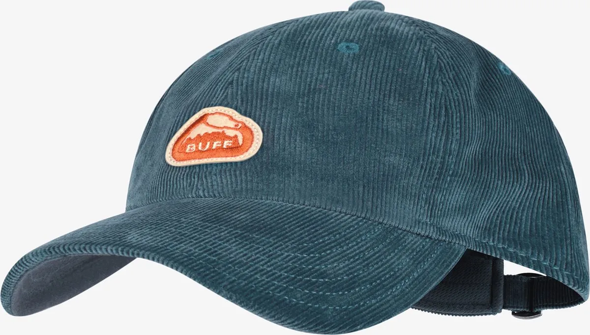 korduroy, pet, verstelbare band, patch, teal