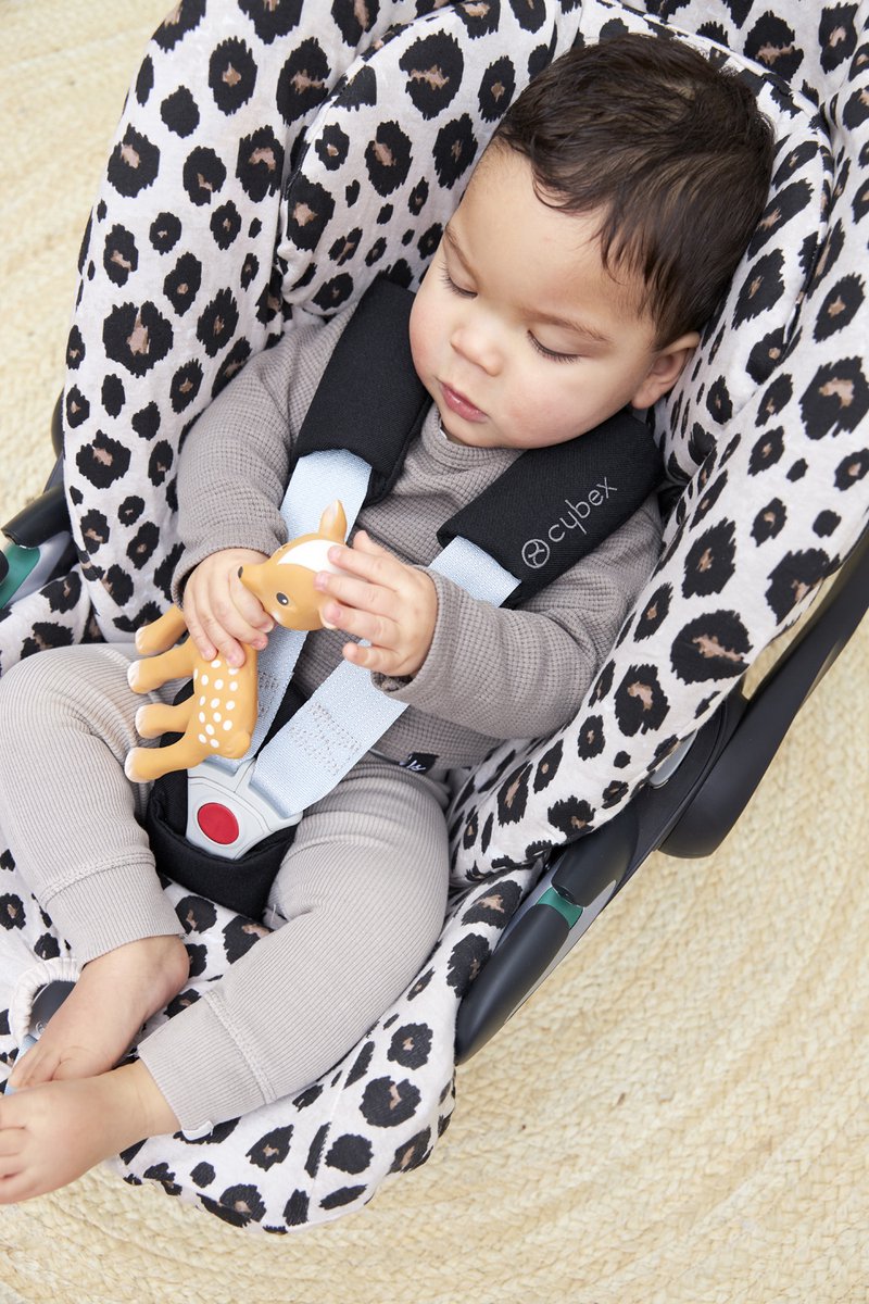 Meyco Baby Leopard autostoelhoes Cybex Cloud Z2 i-size plus - sand melange