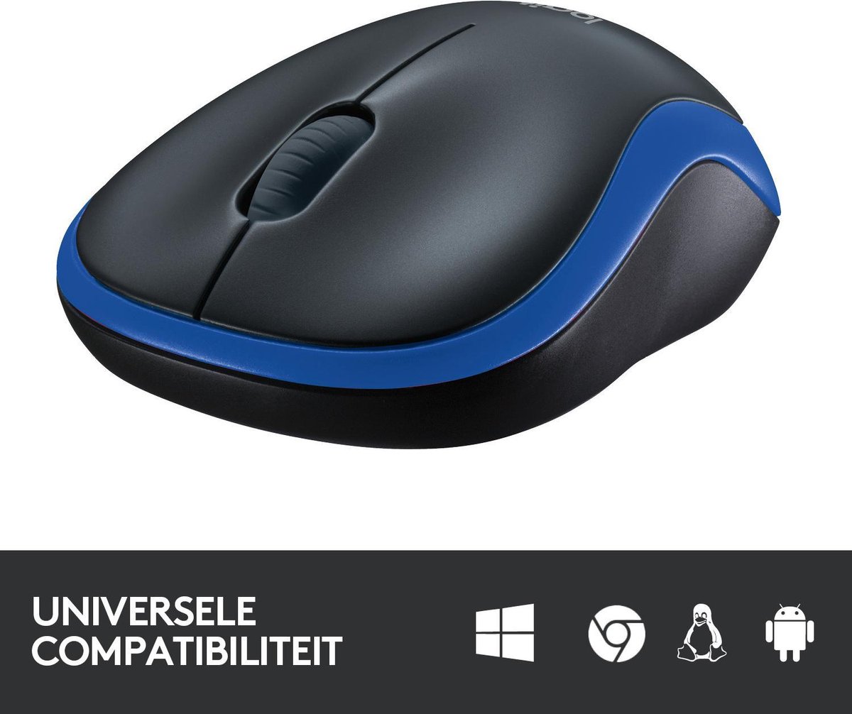 Logitech M185 - Draadloze Muis - Blauw