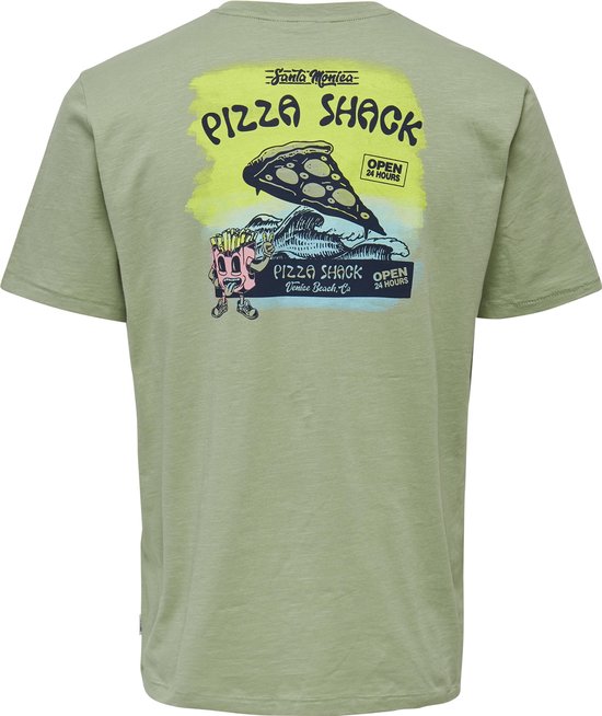 Only & Sons Illusion Heren T-shirt - Groen - Maat M
