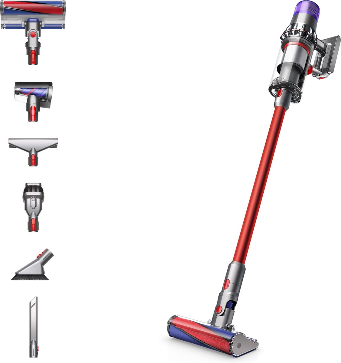 Dyson V11 Fluffy - Steelstofzuiger - Rood - 185 Air Watts - Speciale zachte roller