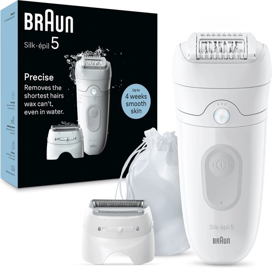 Braun Silk·épil 5 - Epilator Voor Eenvoudige Ontharing - Langdurig Gladde Huid - 5-041 - Wit/grijs