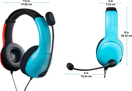 PDP Gaming LVL40 Stereo Gaming Headset - Nintendo Switch - Blauw/Rood