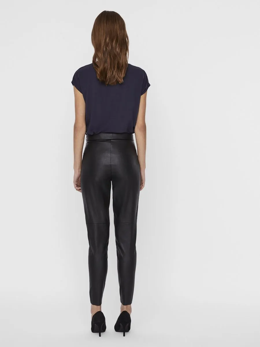 VERO MODA - Maat S - VMJANNI HW PU LEGGING NOOS Dames Legging