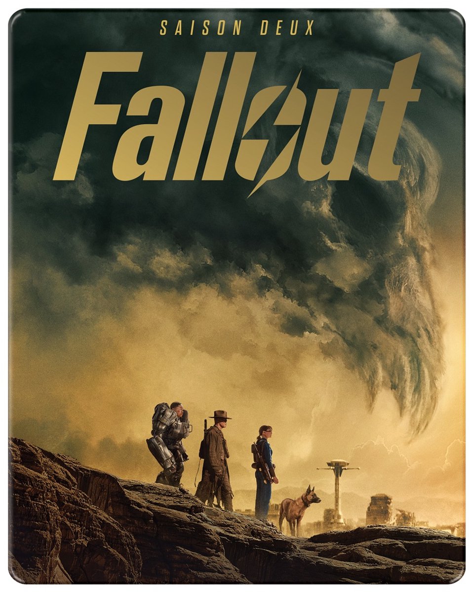 fallout, post-apocalyptic, dusty landscape, characters with backpacks, dog companion