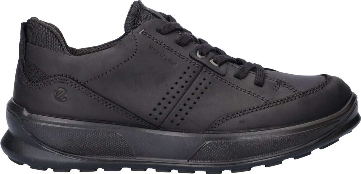 sneaker, donkervoet, zwart, leren, kussenzool