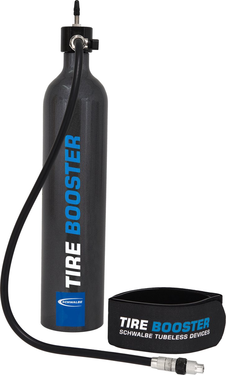 tire booster, inflator, air pump, Schwalbe, tubeless device