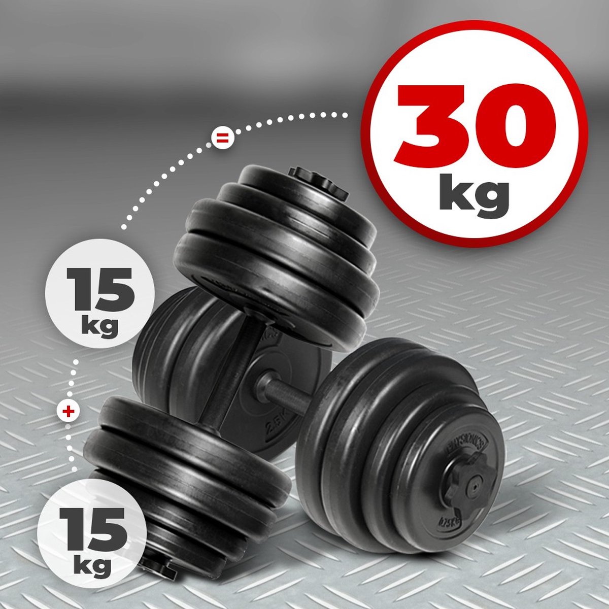 dumbbell, hantel, gewichten, set, 30 kg
