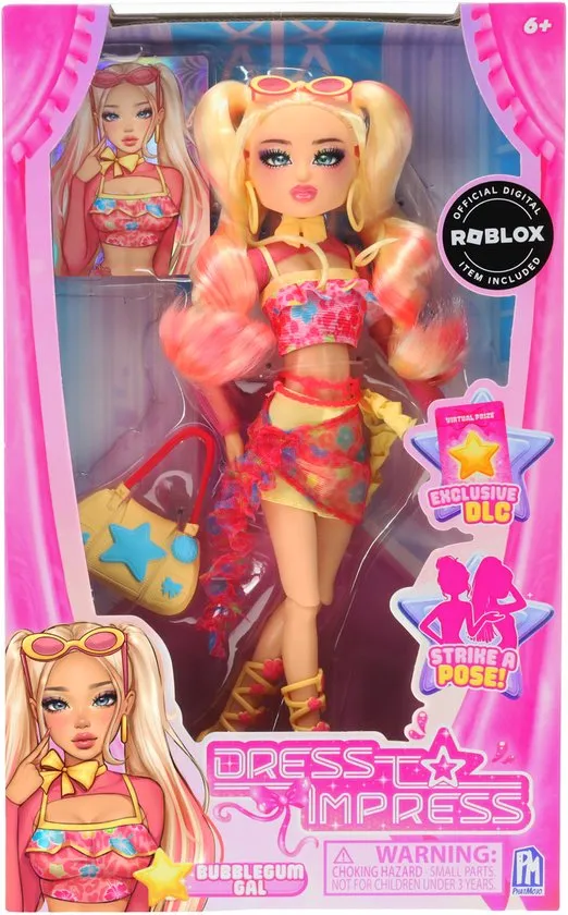 poppen, modepop, roze, jurk, toebehoren