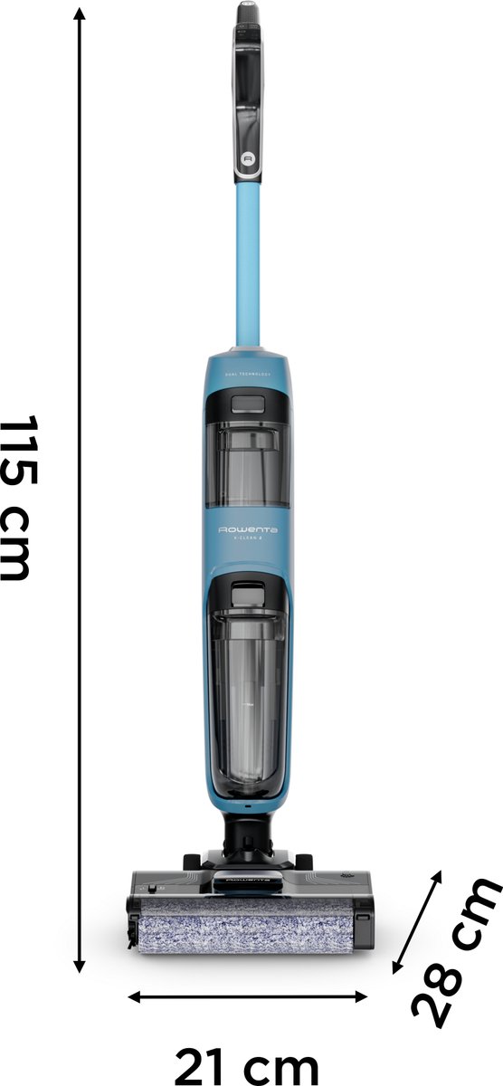 Rowenta X-Clean 2 GZ2271 - 2-in-1 Vloerreiniger - Stofzuiger & dweil in 1 - 30 min gebruikstijd - Zelfreinigend