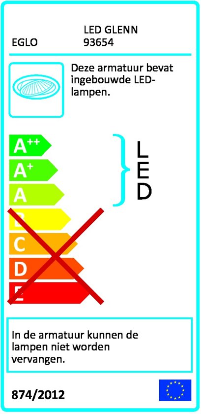 EGLO Led Glenn - Inbouwspot - 200X200mm. - Zilver - Gesatineerd