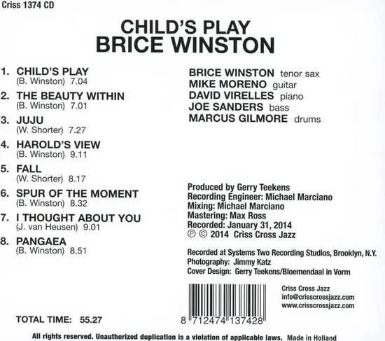 Brice Winston - Child's Play (CD)