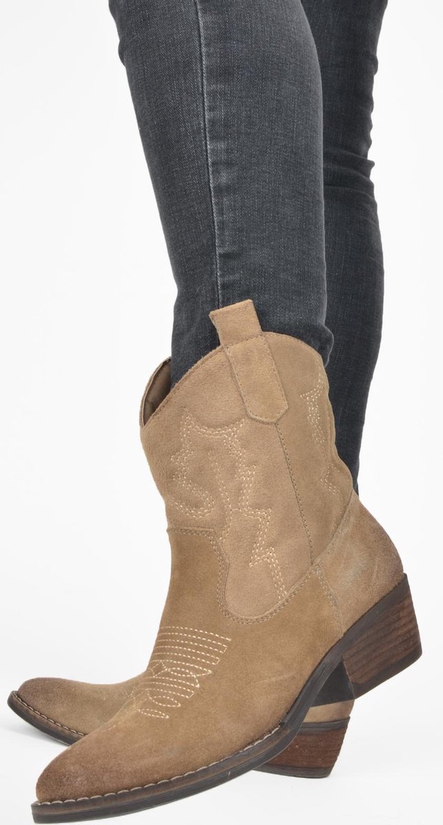 PS Poelman - Maat 38 - BILA Dames Western Laarzen - Licht Beige