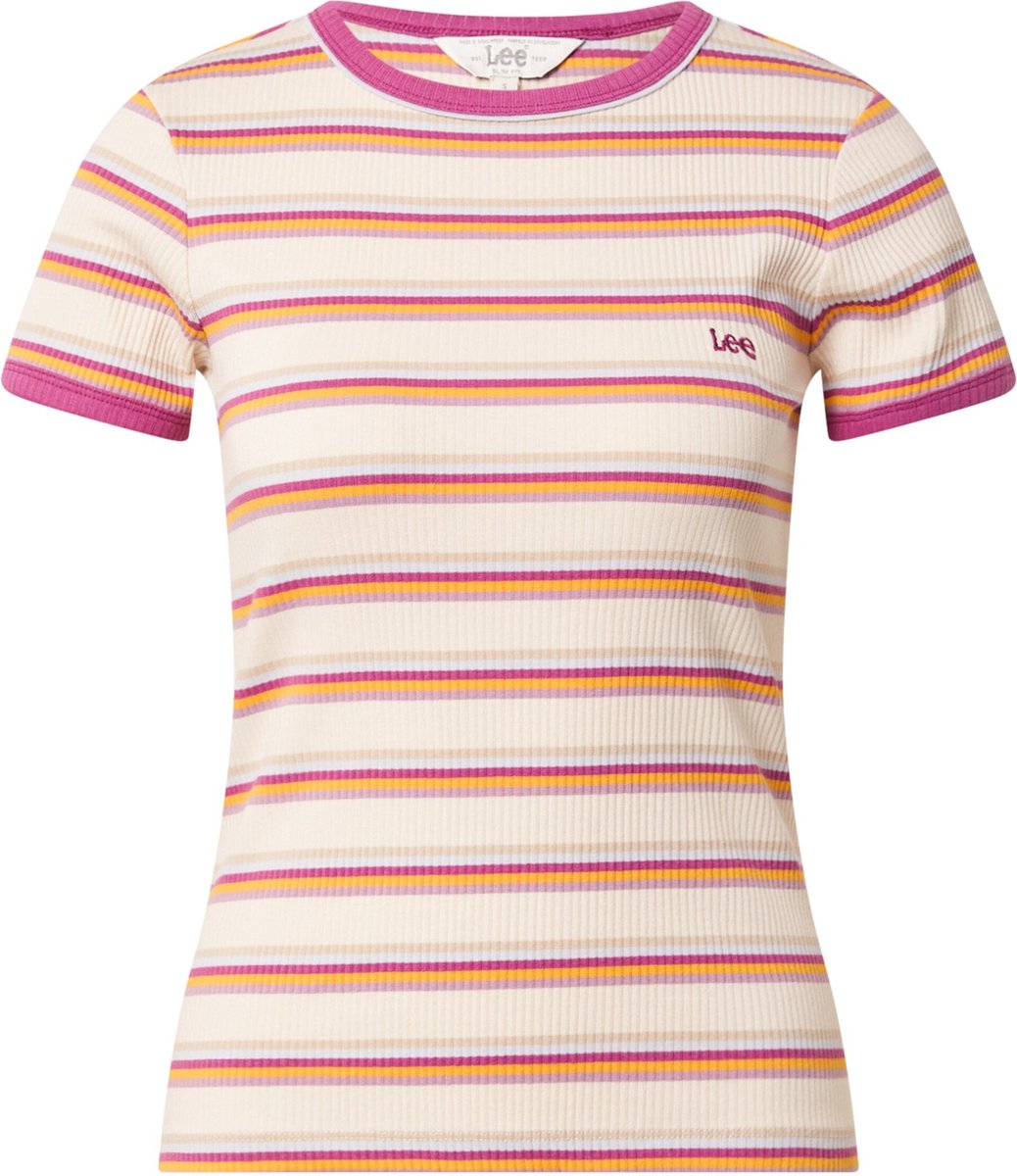 Lee Dames Stripe Tee shirt - Maat L - Golden Beam Gemengde Kleuren