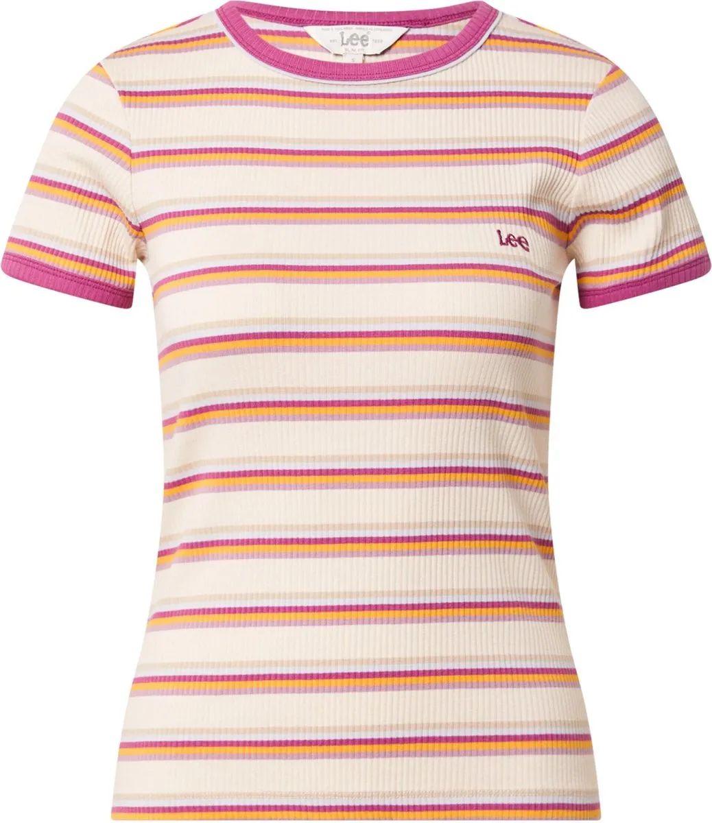 Lee Dames Stripe Tee shirt - Maat XS - Golden Beam Gemengde Kleuren
