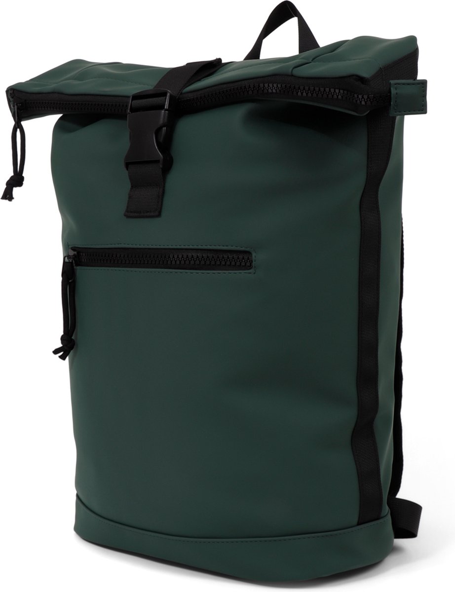 rugzak, groen, zip, riem, rugvorm