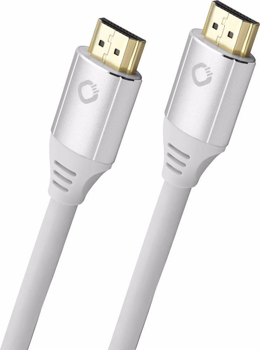 Oehlbach HDMI gecertificeerd 2.1 - [1x HDMI-stekker - 1x HDMI-stekker] 3 meter wit