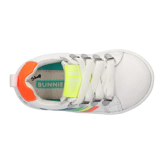 BunniesJr Puk Pit - Maat 20 - Unisex sportieve sneaker - Wit multi