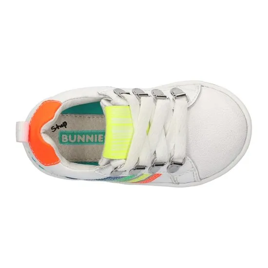 BunniesJr Puk Pit - Maat 20 - Unisex sportieve sneaker - Wit multi