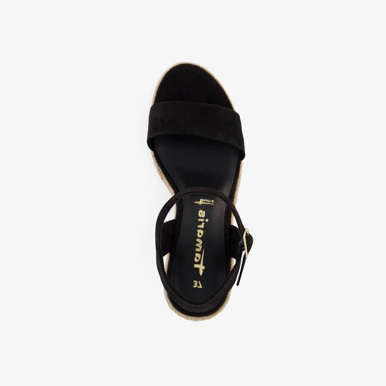 sandal, women, black, strap, espadrille